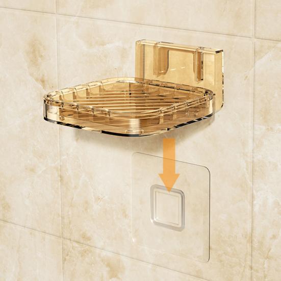 Wall-mounted Soap Box with Removable Drainage Tray Strong Load-bearing Self Adhesive Easy