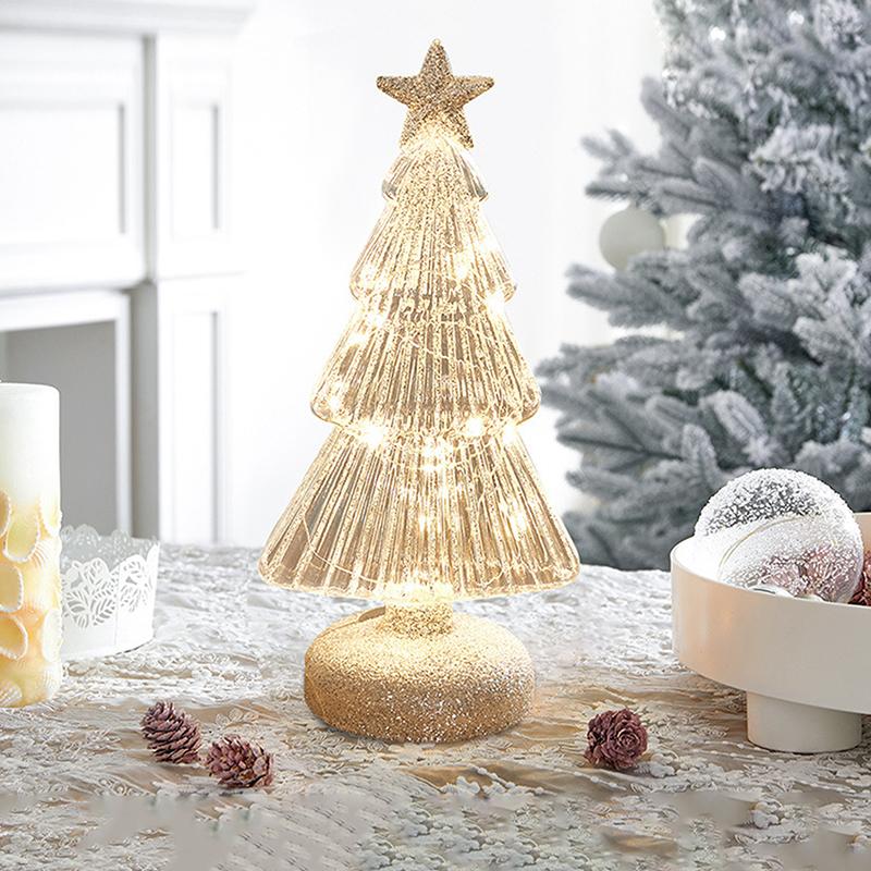 Светящаяся новогодняя елка, рождественское украшение, светящееся настольное украшение, светодиодный ночник, вечеринка, рождественский декор, праздничный подарок