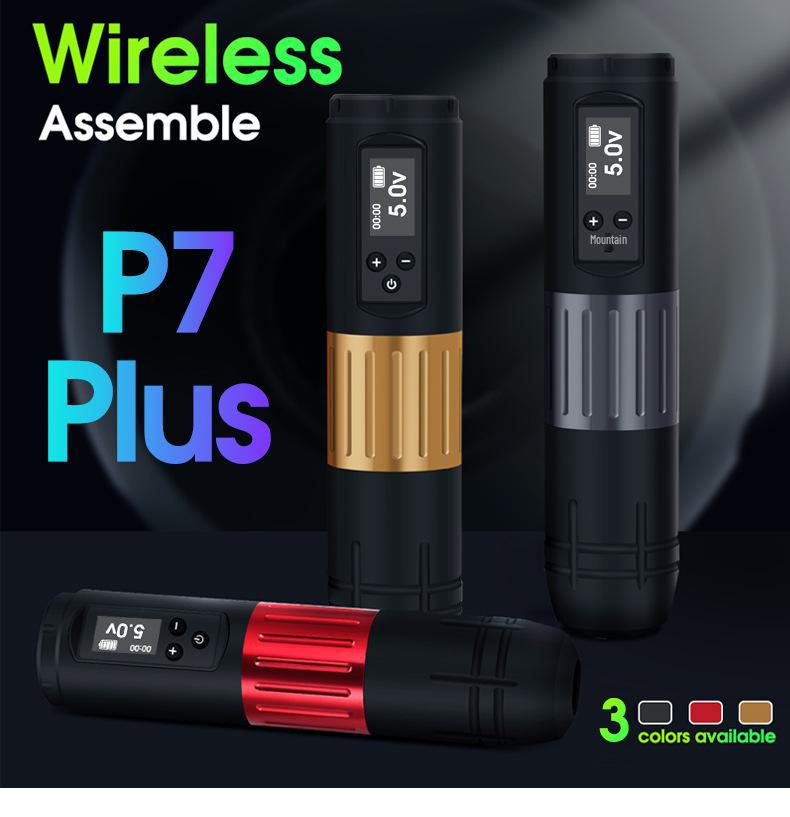 Комплект беспроводной тату-машинки для начинающих со светодиодным дисплеем и ручкой на батарейках