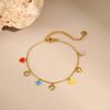 GEMCHIC Women's Colorful Enamel Heart Stainless Steel Bracelet Durable Fashion Jewelry