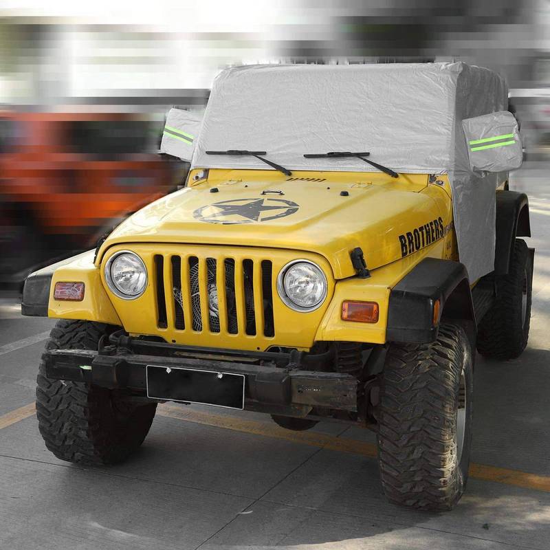 Sunshield Cover, For Jeep Wrangler TJ 1997-2006 Snow Rain Cover Weatherproof Car Cover Body Dustproof UV Protector-A87Q