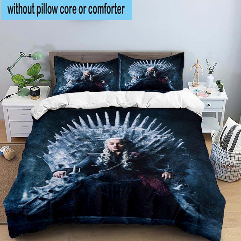 3PCS Thrones Dragon Fire And Blood 3pcs Bedding,Including 3PCS Duvet Cover And 2pcs Pillowcases Perfect for Christmas,Ideal for Bedroom, Dormitory