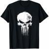 Футболка Punisher Готическая Унисекс С коротким рукавом Тяжелый Хлопок Свободный крой Повседневный Круглый вырез Модный Топ для Мужчин Женщин