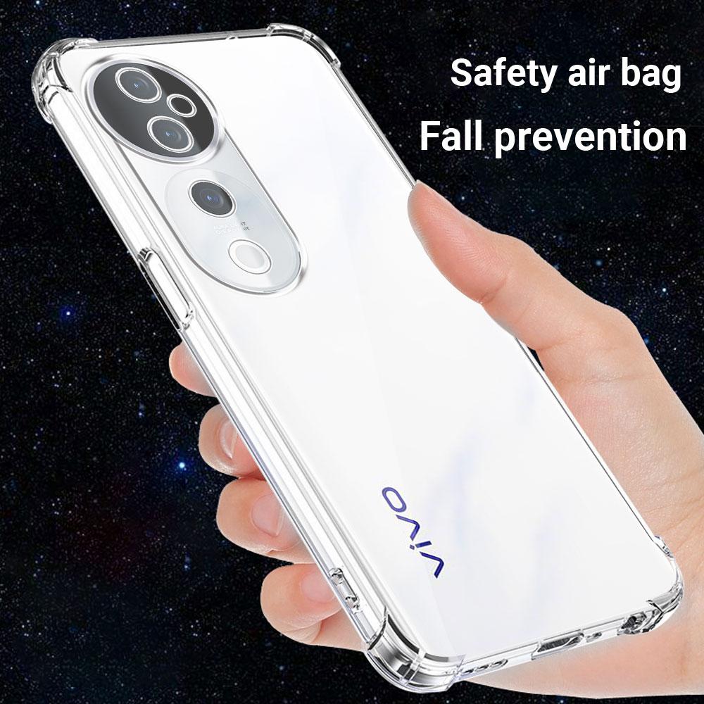 Shockproof Airbag Clear Case For Vivo V40 Pro 5G Soft Silicone Phone Case For Vivo V40 SE Protect Cover for VIVO V40 5G Funda