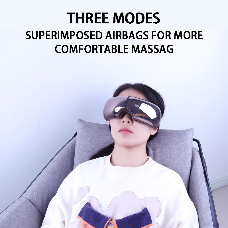 Multifunctional Eye Care Instrument Cold and Hot Eye Mask Smart Air Pressure Vibrating Eye Massager with Heating & Music Relieve Fatigue Promote Sleep