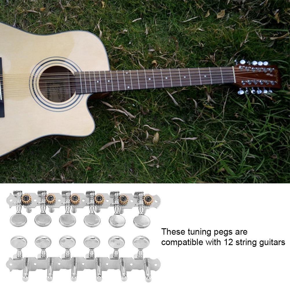 6 + 6 ключей для настройки гитары, колышки, открытые колки из цинкового сплава, колки для 12-струнной гитары