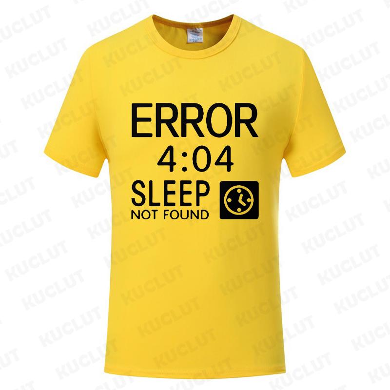 Artistic Computer 404 Error Not Found T Shirt Funny Birthday Gifts for Men Coder Geek Programmer T-shirt Summer Casual Tee Tops