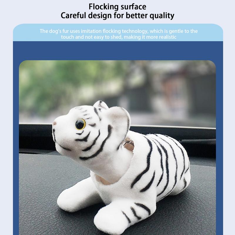 Украшение для приборной панели автомобиля, качающаяся голова счастливого тигра, качающаяся голова, статуэтка счастливого тигра, симпатичная приборная панель автомобиля из смолы