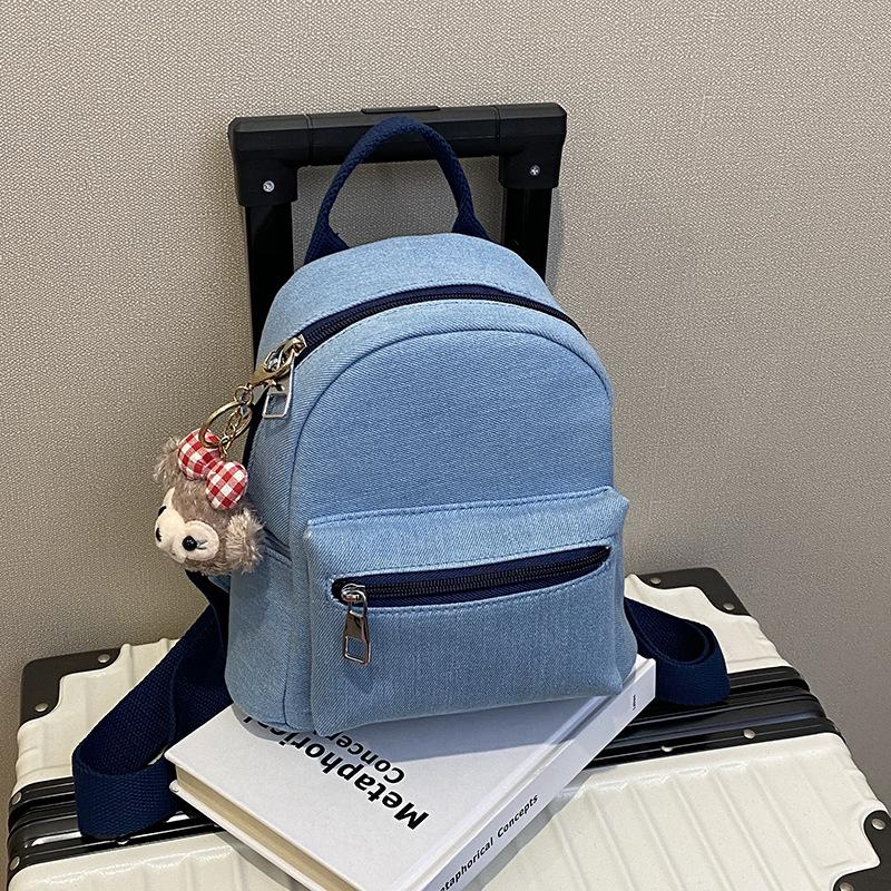 Simple casual simple backpack women 2025 new fashion solid color small bag small fresh student travel backpack