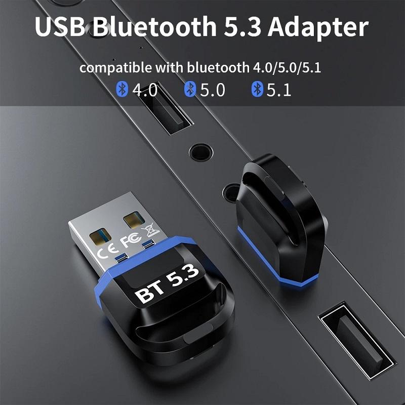 Bluetooth 5.3 Автомобильный беспроводной передатчик аудиоприемник адаптер USB Dongle Hands-free Call для автодинамика мышь клавиатура ноутбук