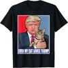 Даже моя кошка любит Трампа, Портрет кошки Трампа Поп-арт Мужская Женская Футболка