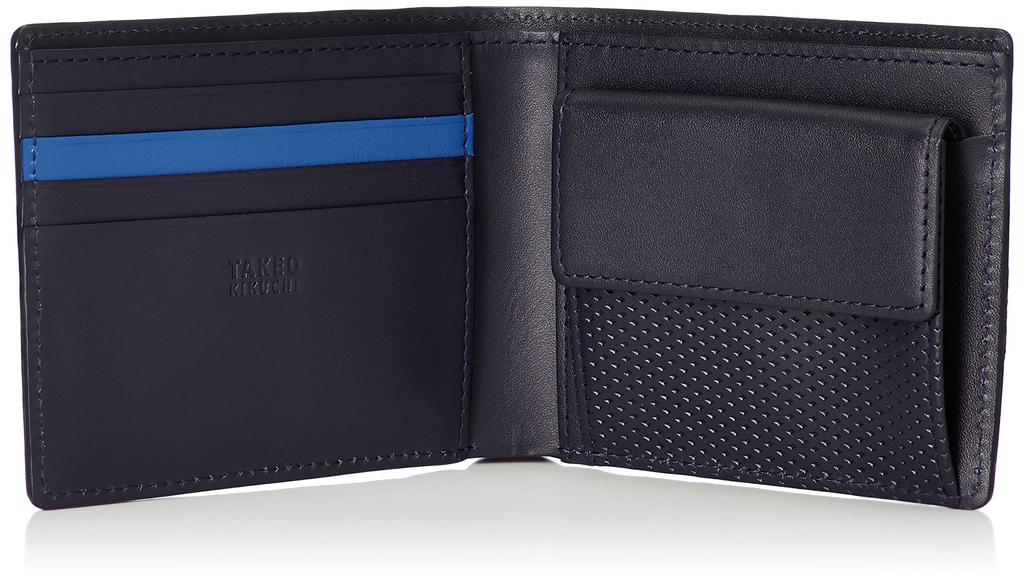Bifold Wallet Flat Metal Navy [Takeokikuchi]