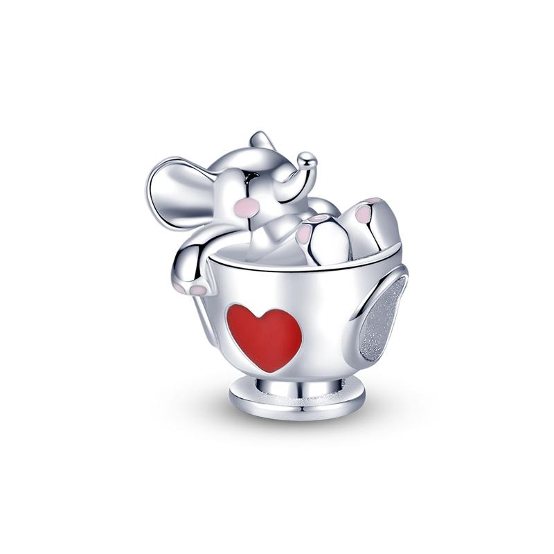 Подлинный медный Шарм-бусина Шармы Бусина Шармы Цветной Слон Подвеска Совместим с Женскими Подлинными Браслетами-Браслетами