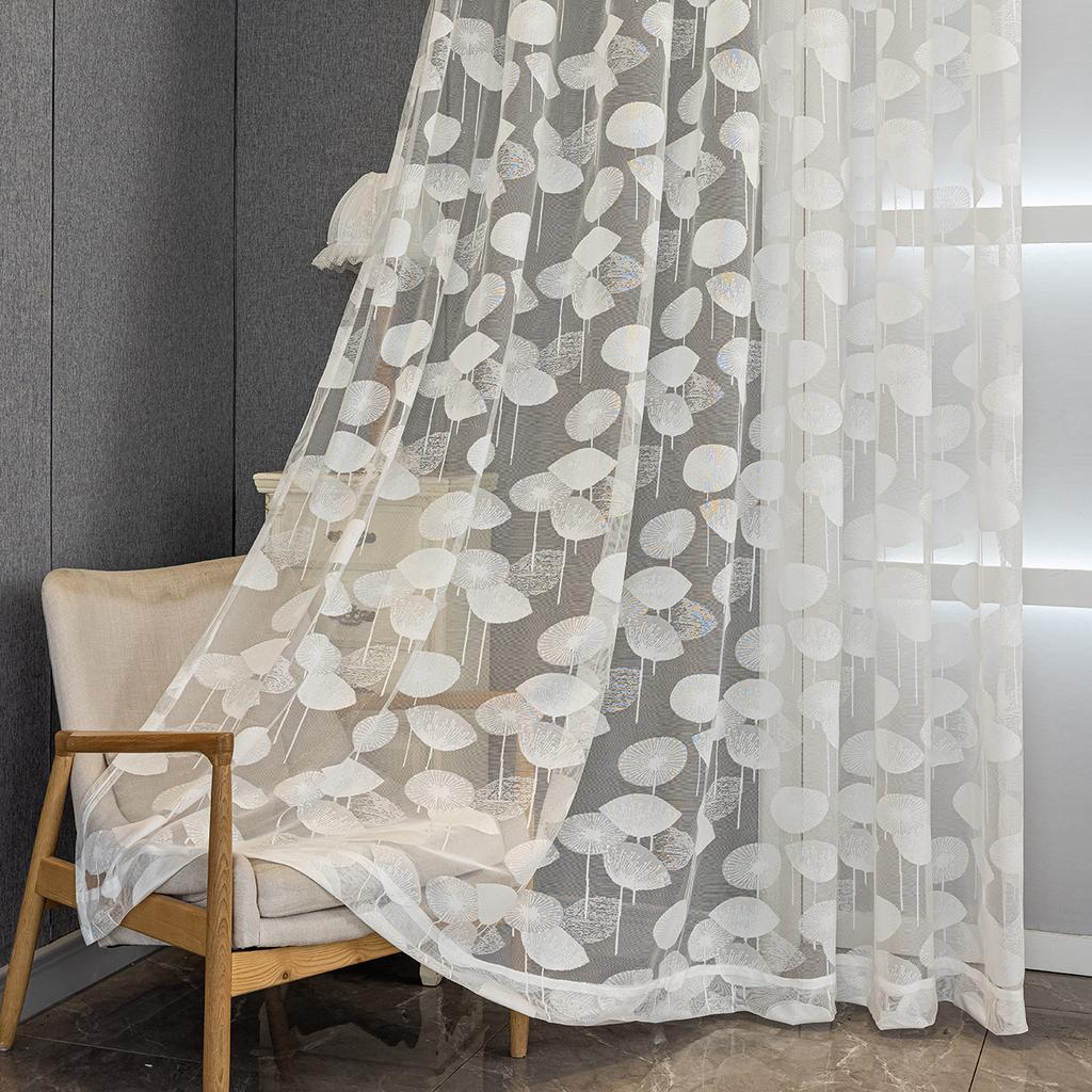 Lace Jacquard Transparent Curtain Window Screen Living Room Bedroom Balcony Screen Curtain Transparent Window Screen Curtain