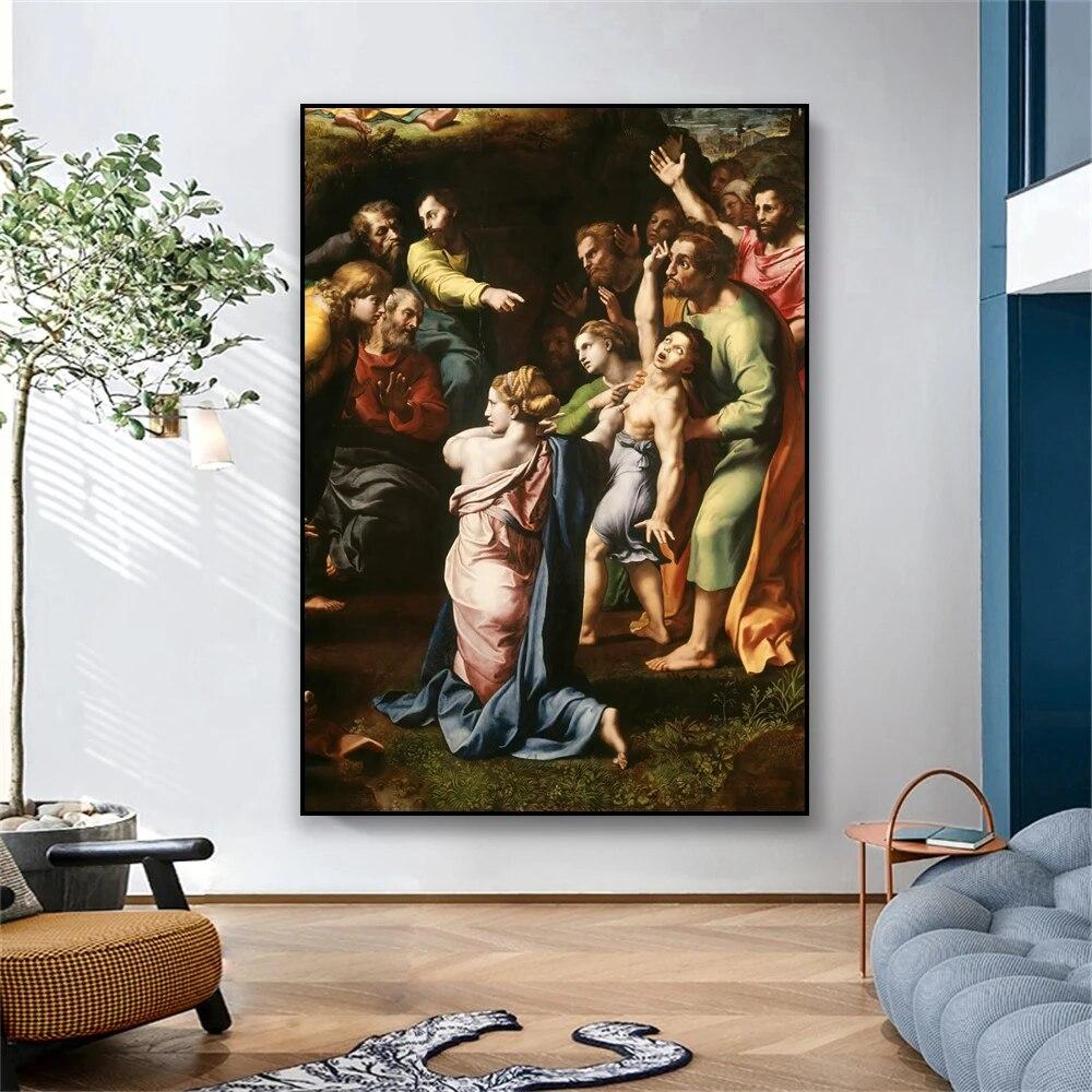 Классическая картина маслом, постер, принты «Преображение Христа», Рафаэлло Санти, холст, картина для украшения галереи для дома