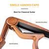 WINGO Classic Flat Guitar Capo for Classic Nylon String Guitar Grain 5 Picks (Wood Color) -