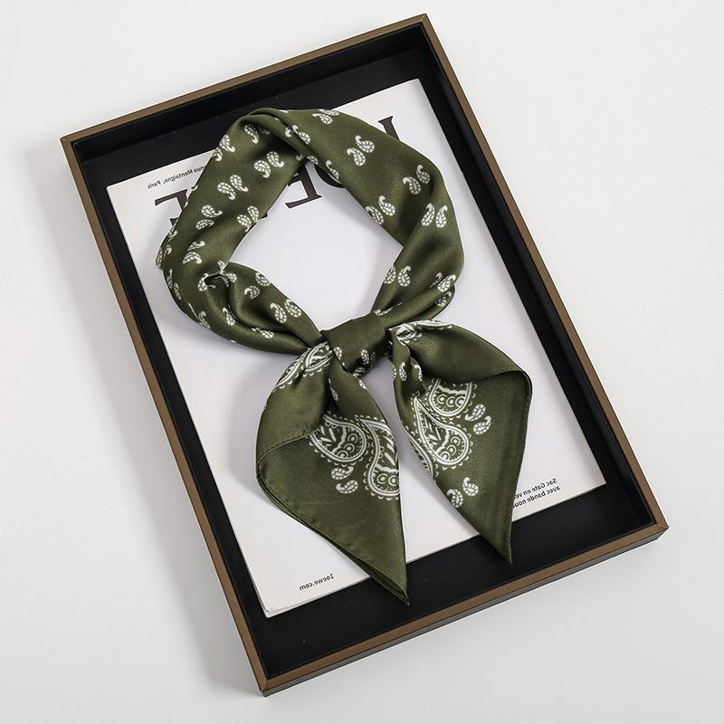 2024 Luxury Square Silk Scarf for Women Hijab Hair Bands Neckerchief Female Satin Shawl Ribbon Headband Fashion Wraps Bandana