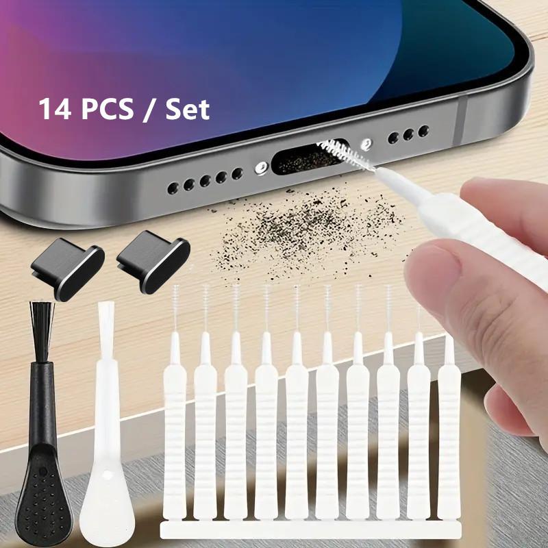 14pcs Mini Cleaning Brush Set Anti-Clogging Dust Removal Kit W Precision Tips Ergonomic Handle