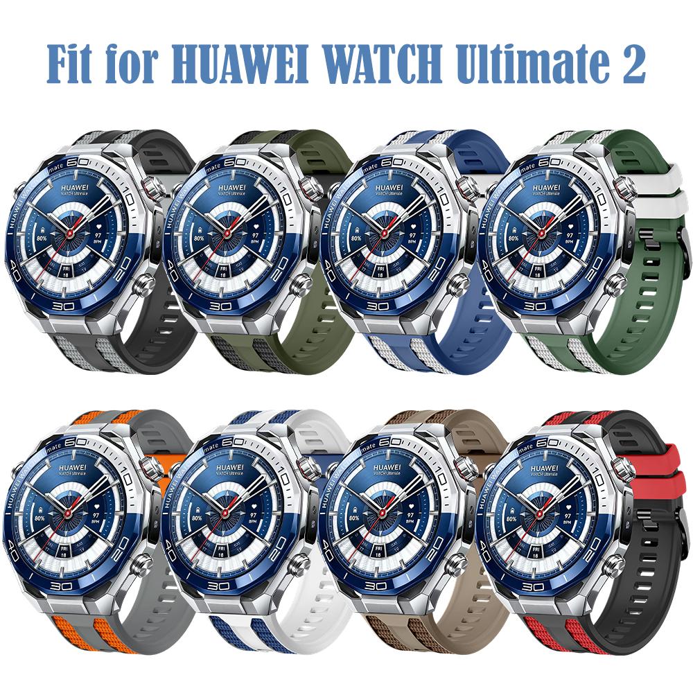 1:1 Original Silicone Strap For Huawei Watch Ultimate 2 Band For GT6 GT5 GT4 GT3 Pro 46mm Two Tones Bracelet 22mm Watchbands