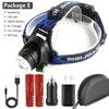XHP180 2000 000LM Самый яркий светодиодный налобный фонарь с масштабируемой головкой, фонарик, лампа, USB-перезаряжаемый фонарик для кемпинга