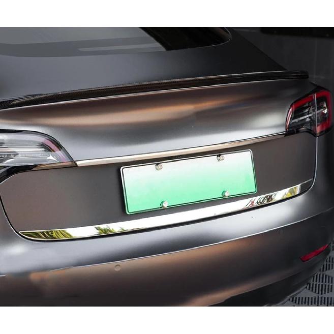 Для Tesla Model 3 2018 - Отделка багажника логотипом на задней двери Наклейка на заднюю яркую полосу для отделки багажника Автоукрашение Модернизация