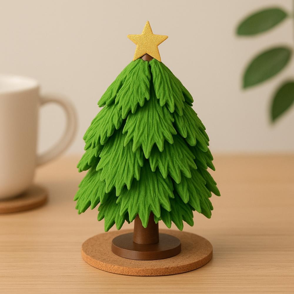 Press Christmas Tree Coaster Foldable Leaf Base Cup Mat Christmas Tree Quirky Toys Children Girl