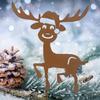 Garden Stake Christmas Decoration Statue Standing Yard Sign Reindeer,Metal Silhouette for