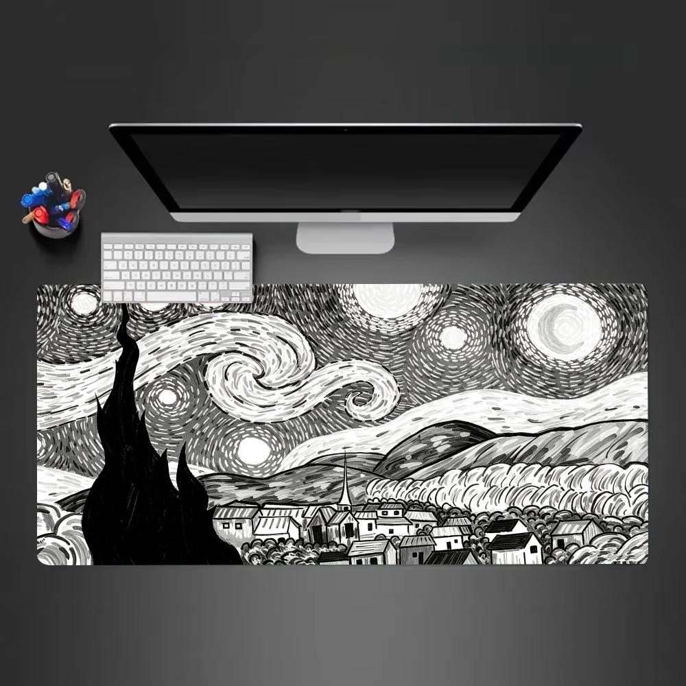 Swirl Night Sky Mouse Pad Xxl Computer Accessories Office Game Table Mats AntiSlip Gaming Keyboard Mousepad Desk Pads 50x100