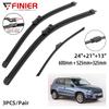 3 шт. щетки стеклоочистителя для VW Tiguan MK1 2007-2017 24 "21" 13 "подходят для переднего лобового стекла, щетки для окон, резак, аксессуары