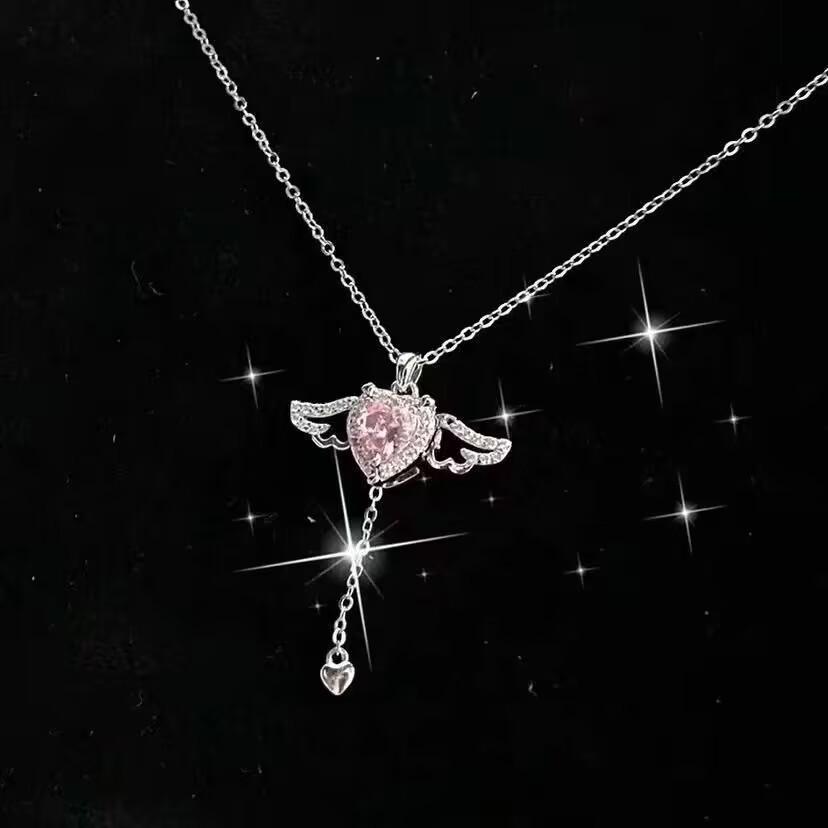Cupid's Heart Angel Pendant Necklace - Romantic Qixi Gift for Girlfriend