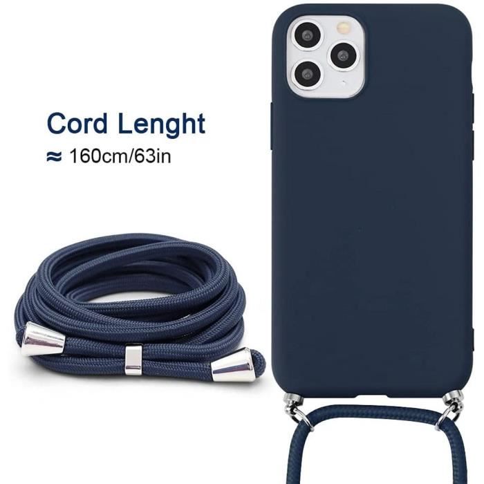 Чехол-ремешок - E.F.CONNECTION - для iPhone 13 Pro Max - Мягкий ТПУ - Темно-синий - Ударопрочный