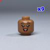 MOC Кубики Коричнево-коричневое выражение Лицо Черной Женщины Мужчины 4 см Фигурка Лицевые Аксессуары Собранные Строительные Блоки Игрушка Дети Пластиковая Кукла