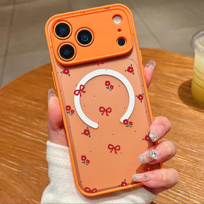 Cherry Fruits Print Case For iPhone 17 18 Pro Max Hybrid TPU+PC Magnetic Phone Cover For iPhone 16 15 14 13 Pro Max 17E