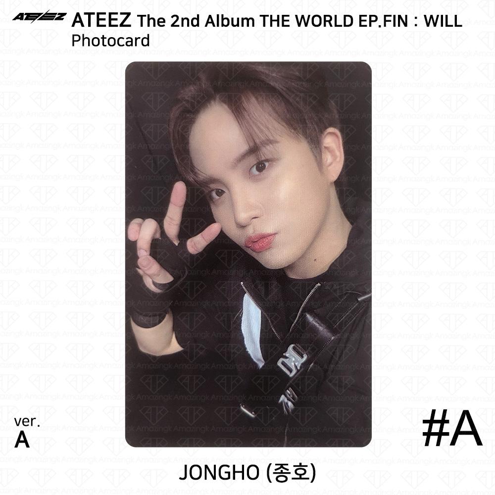 ATEEZ 2-й альбом WORLD EP.FIN WILL, наклейка на фотокарту, версия A. КПОП К-ПОП