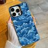 Японская живопись Укиё-э Волны Чехол для телефона Для iPhone 16 17 15 14 12 13 Pro Max Черный Конфетный Матовый Ударопрочный Чехол