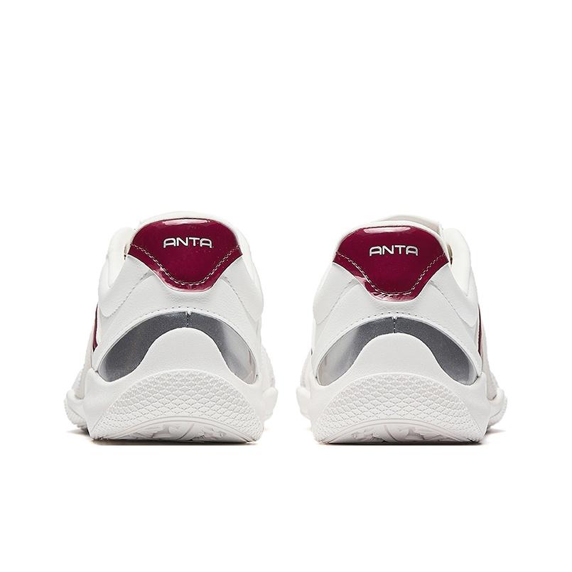 ANTA Retro Casual Shoes White Burgundy Grey Women 122548886-1