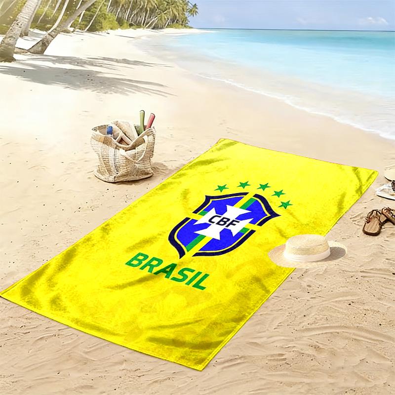 Пляжное полотенце CBF Brazil Print, Большое, Мягкое, Быстросохнущее, для Пляжа, Кемпинга, Плавания