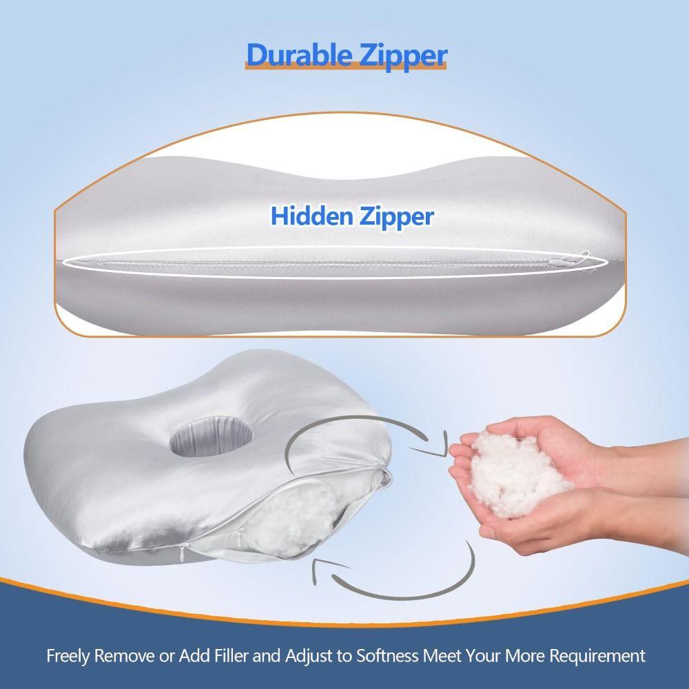 Portable Ear Piercing Pillow Ergonomic Ear Hole Donut Pillow Soft Ear Guard Pillow  Bedroom