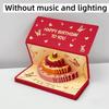 LED Light Pop Up Birthday Card Music Function 3D Greeting Card Gifts 6 Slots Birthday Red Packet