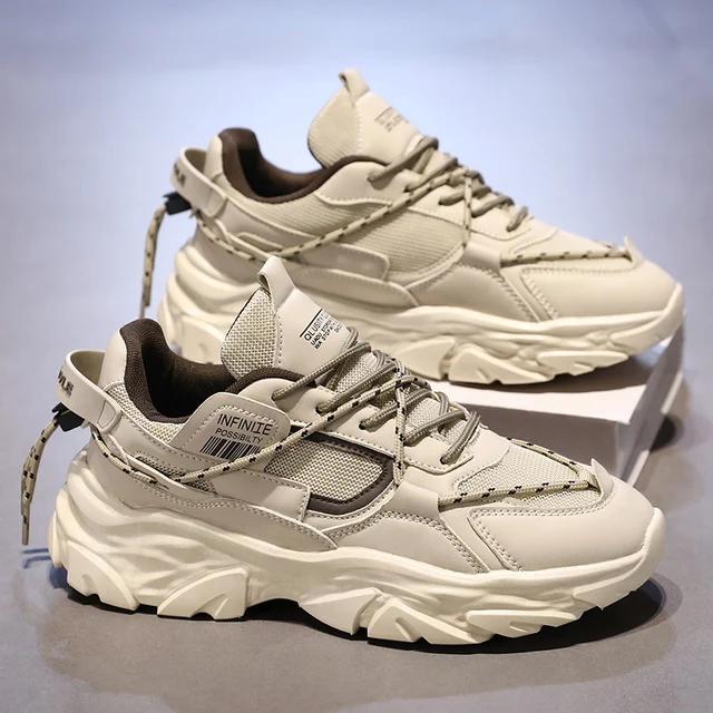 Мужские модные кроссовки, массивные, дышащие, низкие, спортивные туфли, повседневные, 2024, новые, удобные, для ходьбы, бега, теннисные туфли для мужчин