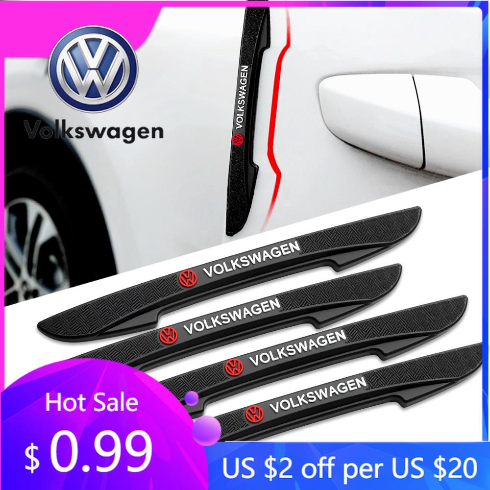 2026 Hot For Volkswagen VW 4Pc Rubber Car Door Bumper Anti-collision Strip Protector Car Accessories For Volkswagen VW R Golf 4
