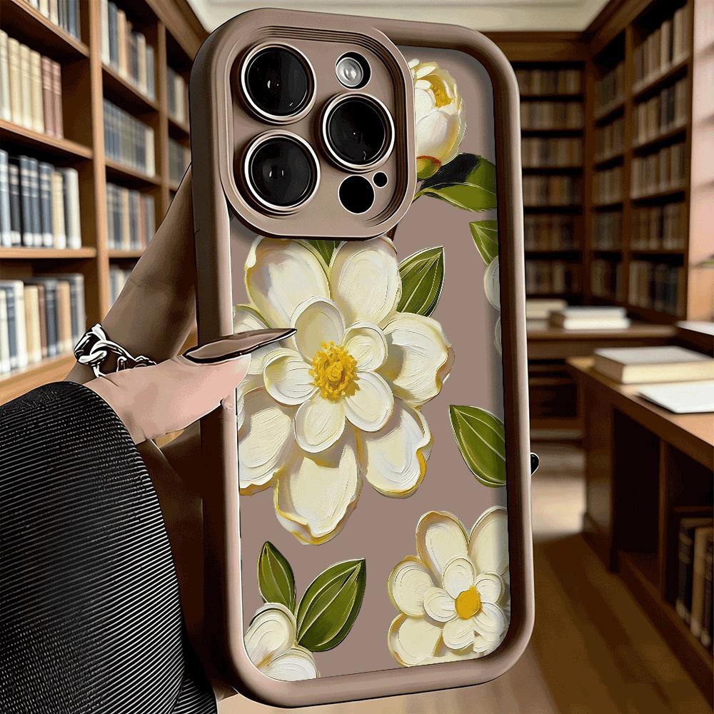 Camellia Flowers Shockproof Soft Phone Case For Xiaomi Redmi Note 15 14 13 12 11 10 9 8 Pro Anti-Slip Anti-Fall Cover