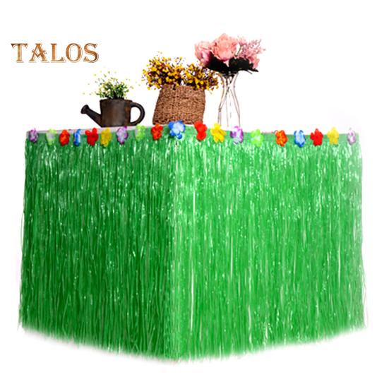 Юбка для стола в гавайском стиле, водонепроницаемая, тропическая, луау, красочная, с кисточками, для стола, летняя, пляжная, тематическая, алоха, вечеринка, украшение