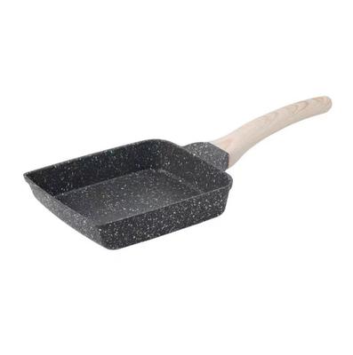 Сковорода Алюминиевая Быстрая Теплопроводность 3-слойная Утолщенная Деревянная Ручка Сковорода для Семьи