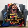Bob Marley Customize Your Name Blanket Cozy Personalized Blanket Soft Warm Cozy Versatile for Livingroom Office Living Room Bed for All Occasions