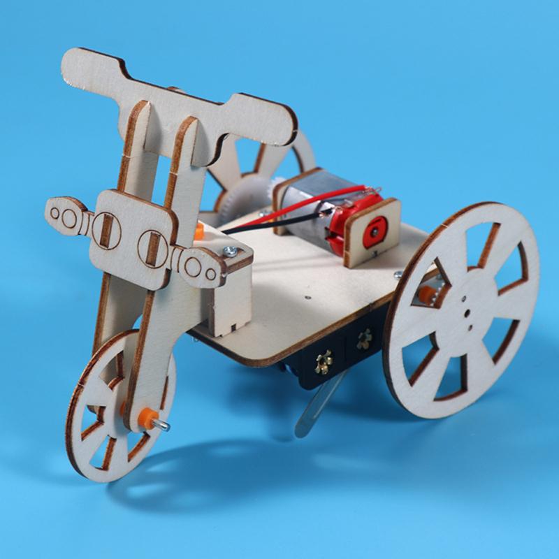 3D Электрический Трехколесный Велосипед Сборная Модель Деревянный Пазл Ручной Работы Механические Игрушки Для Развития Воображения