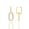Silver Gold Gilded Zircon Stone Dangling Trend Earrings