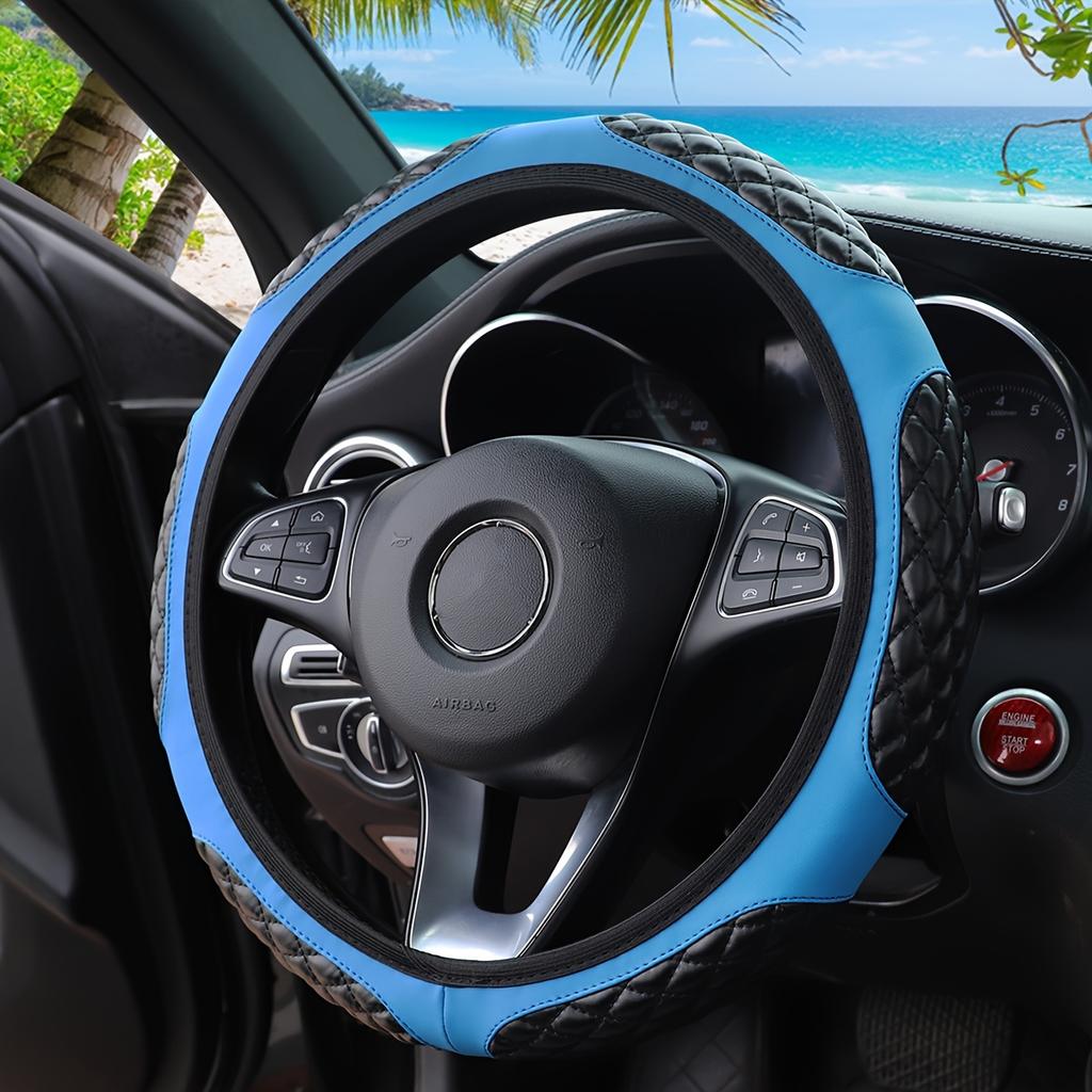 1 шт. Новый чехол на руль автомобиля, двухцветный шестицветный кожаный без внутреннего кольца, популярный всесезонный универсальный чехол на руль