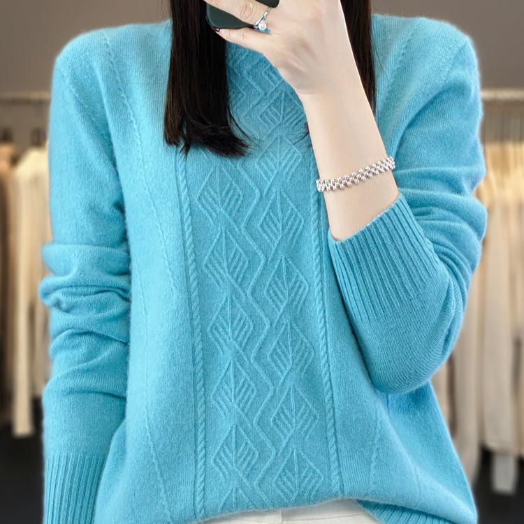 Женский свитер-пуловер Grace с воротником-стойкой, осенне-зимний теплый мягкий трикотаж, корейская мода, повседневные джемперы