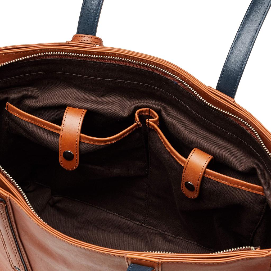 Soratina Multi-Pocket Briefcase Tote Bag, A4 Size, Camel